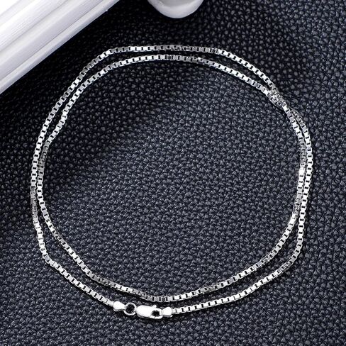 Box Chain Sterling Silver Box Chain Necklace for Men 0.8mm 1mm 1.5mm 2mm 3mm Italian Chain for Men Women in Saudi Arabia
