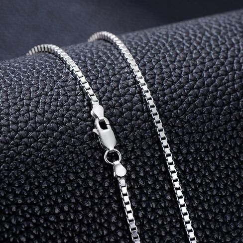 Box Chain Sterling Silver Box Chain Necklace for Men 0.8mm 1mm 1.5mm 2mm 3mm Italian Chain for Men Women in Saudi Arabia