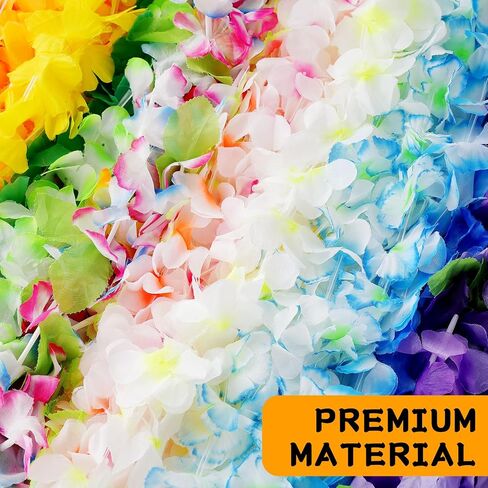 36 Pcs Leis for Luau Party Decorations, Hawaiian Leis Party Favors,Hawaiian Party Decorations,Colorful Flower Necklace, Luau Party Favors Supplies,Tropical Summer Beach Theme Decor(3 Dozen) in Saudi Arabia