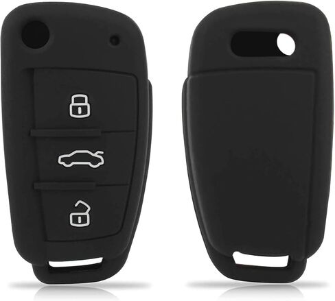 TOMALL Silicone Key Cover Black for A3 A4 A6 A8 TT Q7 3 Buttons Smart Remote Key (Pack of 2) in Saudi Arabia