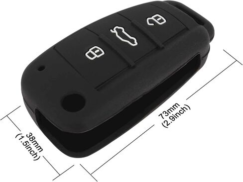 TOMALL Silicone Key Cover Black for A3 A4 A6 A8 TT Q7 3 Buttons Smart Remote Key (Pack of 2) in Saudi Arabia