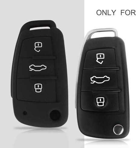 TOMALL Silicone Key Cover Black for A3 A4 A6 A8 TT Q7 3 Buttons Smart Remote Key (Pack of 2) in Saudi Arabia