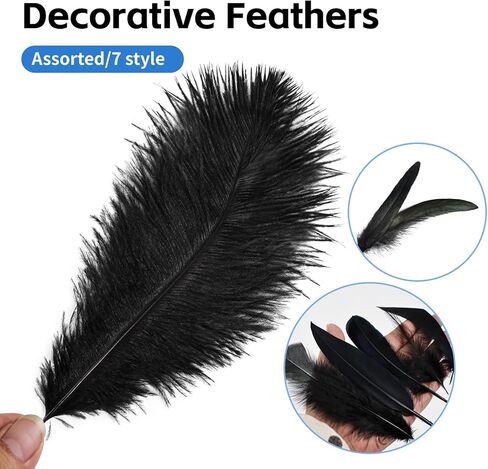 FeelfunFeather 300 pcs Small Feathers - 10 Style Mixed Spotted Decorative Natual Pheasant Feather for DIY Crafts Clothing Jewelry Hair Decoration in Kuwait