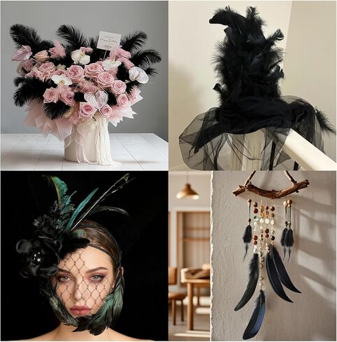 FeelfunFeather 300 pcs Small Feathers - 10 Style Mixed Spotted Decorative Natual Pheasant Feather for DIY Crafts Clothing Jewelry Hair Decoration in Kuwait