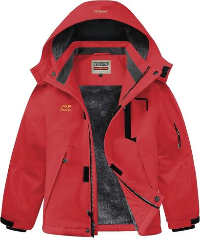 WULFUL Boy’s Waterproof Ski Snow Jacket Winter Thick Fleece Jacket Outdoor Windproof Coat in Saudi Arabia