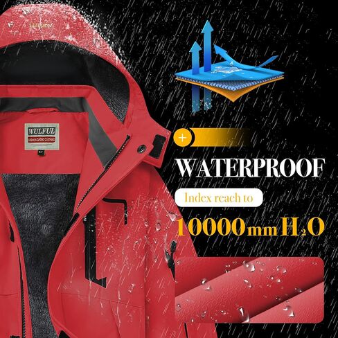 WULFUL Boy’s Waterproof Ski Snow Jacket Winter Thick Fleece Jacket Outdoor Windproof Coat in Saudi Arabia