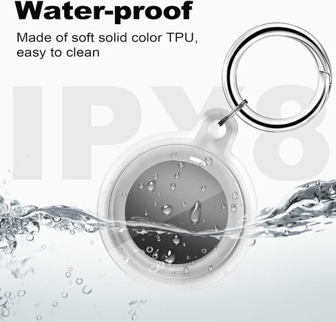 1|2|4 Pack IPX8 Waterproof Case for AirTag (2nd & 1st Gen), Full Body Holder Keychain, Anti-Scratch Cover for Apple Air Tags, Luggage, Pet Collar, Car Keys, Kids, Clear Pink in Kuwait