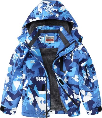 WULFUL Boy’s Waterproof Ski Snow Jacket Winter Thick Fleece Jacket Outdoor Windproof Coat in Saudi Arabia