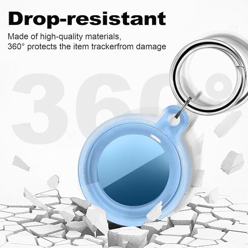 حامل بطاقات هوائية مقاوم للماء IPX8، 4 عبوات من بطاقات هوائية أبل مع سلسلة مفاتيح، حافظة بطاقات هوائية للأمتعة، طوق الكلب، المفاتيح، حامل بطاقات هوائية واقية لكامل الجسم مضاد للخدش (4 ألوان) in Kuwait