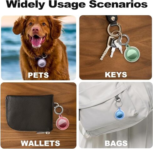حامل بطاقات هوائية مقاوم للماء IPX8، 4 عبوات من بطاقات هوائية أبل مع سلسلة مفاتيح، حافظة بطاقات هوائية للأمتعة، طوق الكلب، المفاتيح، حامل بطاقات هوائية واقية لكامل الجسم مضاد للخدش (4 ألوان) in Kuwait