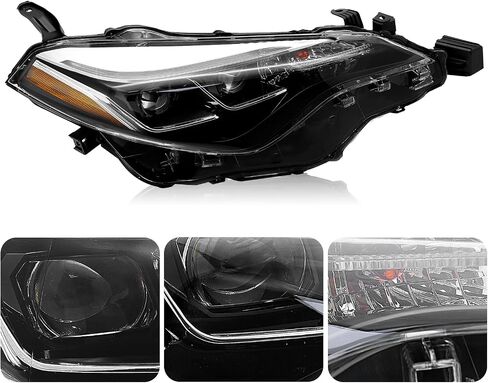 PENSUN LED Headlight Assembly for 2017 2018 2019 Toyota Corolla SE XSE, Dual Projector Front Headlamps, Left & Right, Plug-and-Play in Saudi Arabia