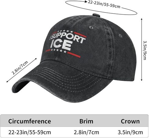 قبعة I Support Ice Hat I Stand with Ice Hat Trucker للرجال والنساء باللون الأسود in Kuwait