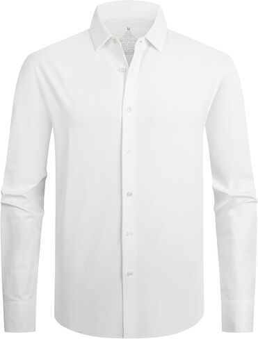 قمصان Alex Vando الرجالية 8-Way Super Stretch French Placket Business Button Down Shirt للرجال in Kuwait