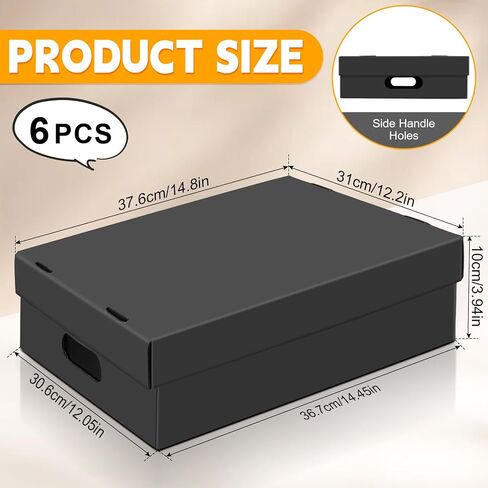 6PCS Photo Storage Box for 4"x6" Photos,10.6“ x 6.7“ x 4.7“ Picture Box Store and Protect Pictures,Documents Black in Kuwait