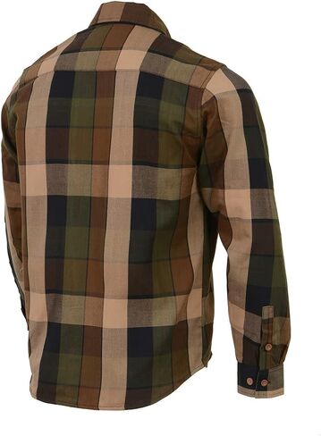 Milwaukee Leather MNG11667 Men's Brown and Beighe Long Sleeve Cotton Flannel Shirt in Saudi Arabia