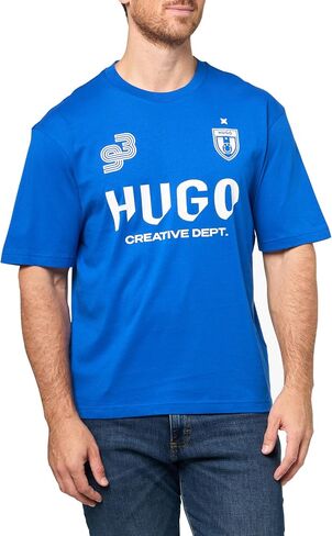 HUGO Men's Vintage Football Jersey Cotton T-Shirt in Saudi Arabia