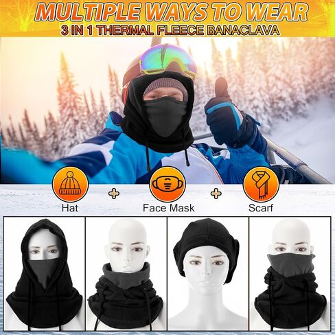 6 Pieces Winter Balaclava Ski Masks Men and Women Warm Windproof Face Mask Cycling Caps for Cold Weather in Saudi Arabia