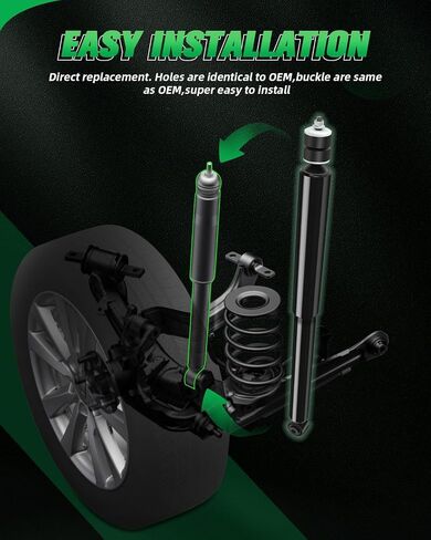 SCITOO Rear Pair Shock Absorbers Struts Compatible with 2008-2010 for Scion for xD, 2012-2018 for Toyota for Prius C, 2006-2015 for Toyota for Yaris, Replace 343442 5624 Automotive Shocks in Saudi Arabia