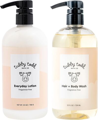 Tubby Todd's Baby Body Wash and All Over Ointment Eczema Set | Gentle, Hypoallergenic Skincare for Newborns and Toddlers, 25 oz, Fragrance-Free in Saudi Arabia