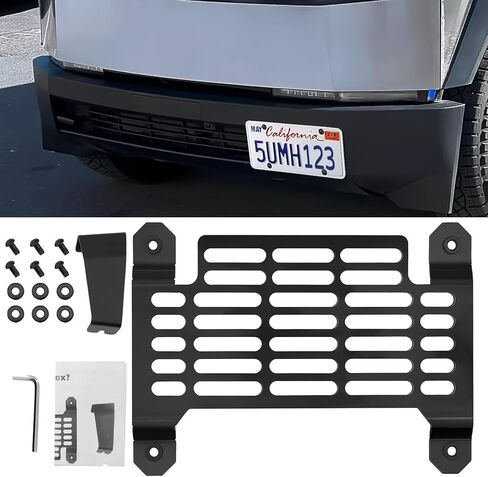 حامل لوحة ترخيص لسيارة Tesla Cybertruck بدون حفر ولا حامل تركيب مواد لاصقة، متوافق مع Tesla Cybertruck 2024 2025 in Kuwait