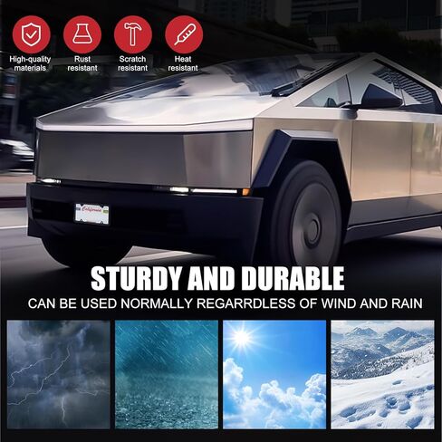 حامل لوحة ترخيص لسيارة Tesla Cybertruck بدون حفر ولا حامل تركيب مواد لاصقة، متوافق مع Tesla Cybertruck 2024 2025 in Kuwait