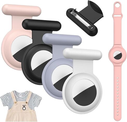 4 عبوات من حوامل العلامات الهوائية المخفية مع قطعة واحدة من سوار Airtag، حامل علامات هوائية من السيليكون المقاوم للماء للأطفال، حافظة جهاز تعقب GPS من Apple، سوار معصم للأمتعة والأحذية وكبار السن والملابس in Kuwait