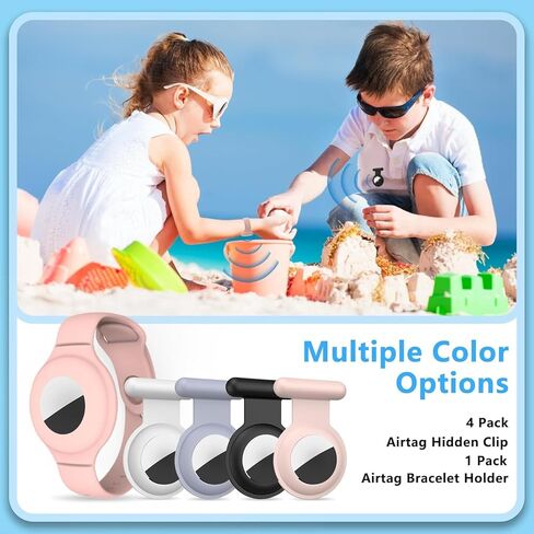 4 عبوات من حوامل العلامات الهوائية المخفية مع قطعة واحدة من سوار Airtag، حامل علامات هوائية من السيليكون المقاوم للماء للأطفال، حافظة جهاز تعقب GPS من Apple، سوار معصم للأمتعة والأحذية وكبار السن والملابس in Kuwait