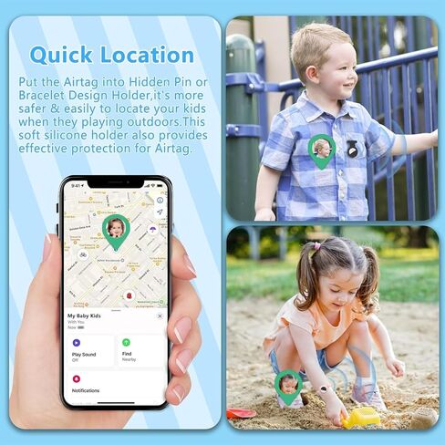 4 عبوات من حوامل العلامات الهوائية المخفية مع قطعة واحدة من سوار Airtag، حامل علامات هوائية من السيليكون المقاوم للماء للأطفال، حافظة جهاز تعقب GPS من Apple، سوار معصم للأمتعة والأحذية وكبار السن والملابس in Kuwait