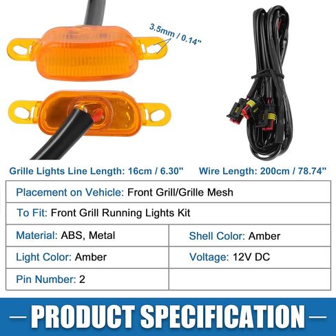 Grill LED Light Front Grille Lights for Ford F150 F250 F350 2004-2019 Amber Light (Set of 3) in Saudi Arabia