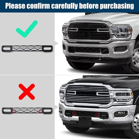 Front Lower Grill Compatible with RAM 2500 3500 2019-2024 Bumper Grille without Sensor Holes 68384296AA in Kuwait
