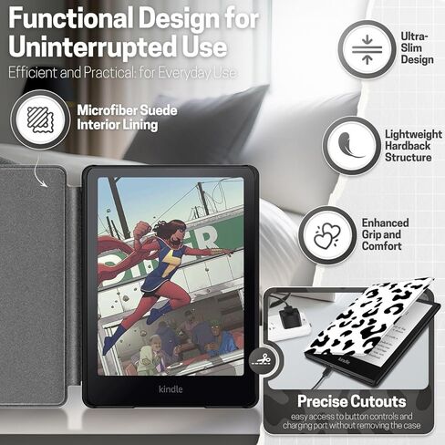 حافظة TNP لجهاز Kindle Paperwhite الجيل الثاني عشر 2024 / Kindle Colorsoft Signature Edition - حافظة حماية مطوية من جلد البولي يوريثان مقاس 7 بوصات لجهاز Kindle Paperwhite Kids مع خاصية النوم/الاستيقاظ التلقائي، أزرق in Saudi Arabia