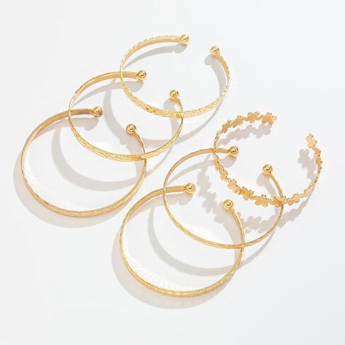 Gold and Silver Chunky Bangles for Women Non Tarnish Stackable Jewelry Gift fall fashion jewelry womens fashion in Saudi Arabia