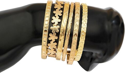 Gold and Silver Chunky Bangles for Women Non Tarnish Stackable Jewelry Gift fall fashion jewelry womens fashion in Saudi Arabia