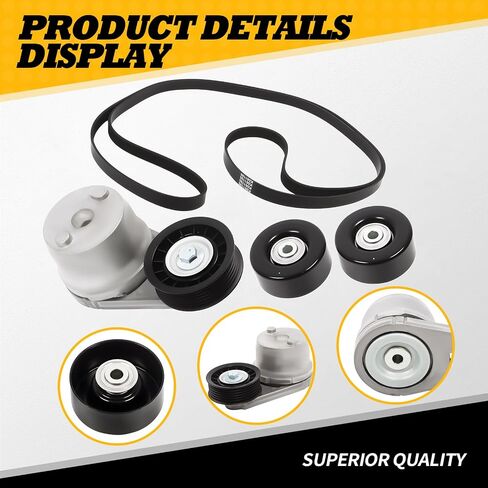 90K-38172 Serpentine Belt Drive Component Kit Compatible with Silverado 3500 6.6L 02-06 K061195HD in Saudi Arabia