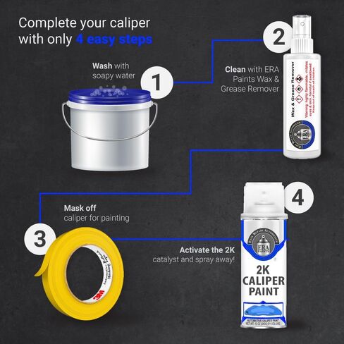 ERA Paints 2K Brake Caliper Spray Paint – Midnight Blue Metallic | High-Gloss Finish, 500°F Heat & Chemical Resistant | Chip-Resistant 12 oz Aerosol | Made in USA in Saudi Arabia