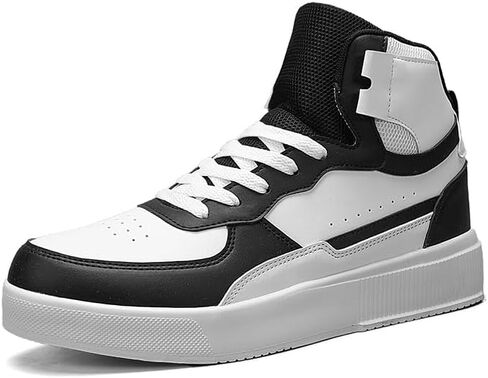 Men's Fashion High Top Leather Street Sneakers Sports Casual Shoes in Saudi Arabia
