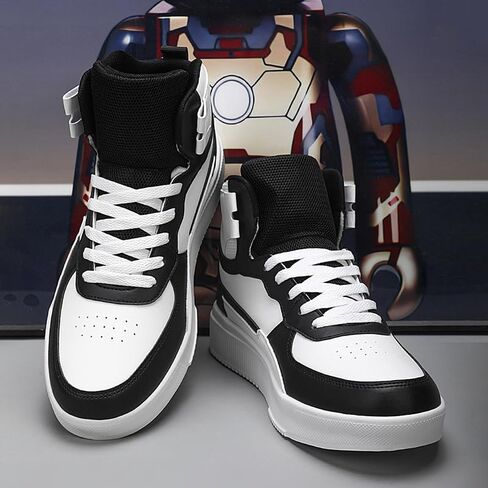 Men's Fashion High Top Leather Street Sneakers Sports Casual Shoes in Saudi Arabia