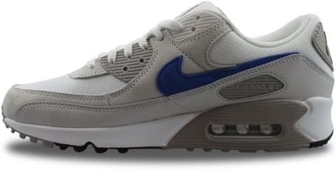 Nike Air Max 90 Men's Shoes (DM0029-110, White/College Grey/Summit White/Racer Blue) Size 13 in Saudi Arabia