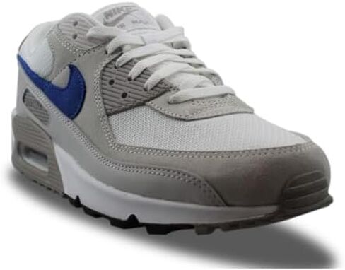 Nike Air Max 90 Men's Shoes (DM0029-110, White/College Grey/Summit White/Racer Blue) Size 13 in Saudi Arabia