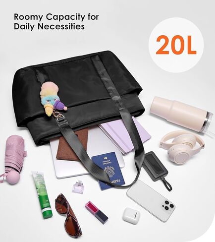 حقيبة كبيرة للنساء بسحاب، حقيبة عمل منتفخة خفيفة الوزن مع مقصورات، حقيبة كتف للنساء للعمل والسفر in Kuwait