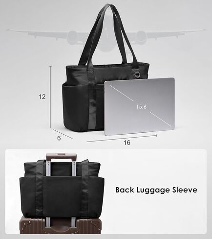 حقيبة كبيرة للنساء بسحاب، حقيبة عمل منتفخة خفيفة الوزن مع مقصورات، حقيبة كتف للنساء للعمل والسفر in Kuwait