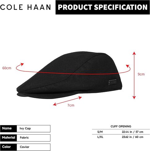 Cole Haan Mens Newsboy Cap - Wool Blend with Brushed Polyester Lining in Saudi Arabia