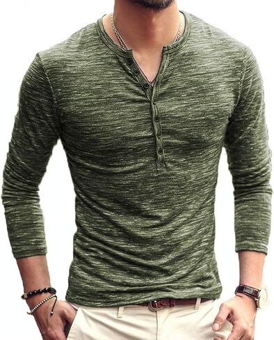 قمصان KUYIGO الرجالية Henley كاجوال أنيقة أساسية قصيرة الأكمام وخفيفة الوزن in Kuwait