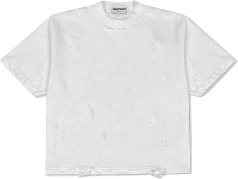 Men's Distressed Casual Oversized Heavyweight Drop Shoulder Garment Dye T-Shirt Tee Short Sleeve in Saudi Arabia