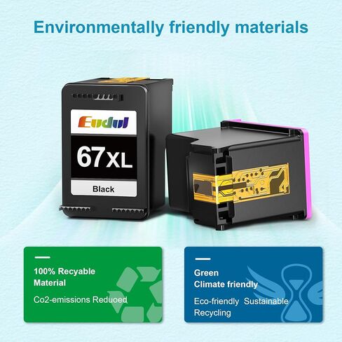 خراطيش حبر 67XL باللون الأسود بديلة لحبر HP 67 67XL لـ HP DeskJet 2700 2700e 2755e 2755 4155e 4155 Envy 6000 6055e 6055 6400 6455e 6458e Envy Pro 6455 6458 6452 (2 حزمة) in Saudi Arabia