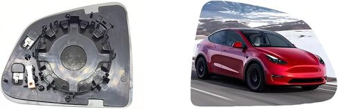 Replacement Exterior Mirrors Side Rear View Mirror White Glass Lens Door Mirror For Tesla Model Y 2021-2024 Passenger side Right (right) in Kuwait