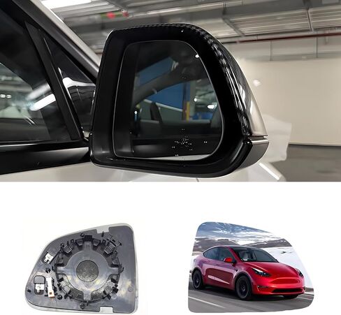 Replacement Exterior Mirrors Side Rear View Mirror White Glass Lens Door Mirror For Tesla Model Y 2021-2024 Passenger side Right (right) in Kuwait