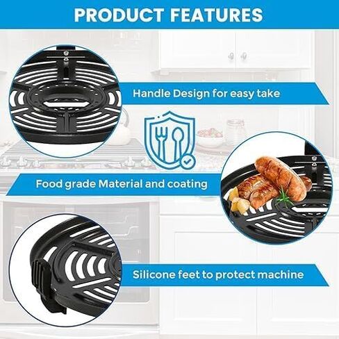 Air Fryer Replacement Parts for Ninja AF101 AF161 AF150 Air Fryer, 8.2'' Round Food Grade Air Fryer Grill Pan Grill Plate Crisper Plate Accessories Tray Rack Compatible Ninja Foodie Pressure Cooker in Saudi Arabia