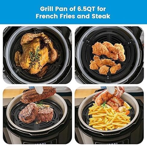 Air Fryer Replacement Parts for Ninja AF101 AF161 AF150 Air Fryer, 8.2'' Round Food Grade Air Fryer Grill Pan Grill Plate Crisper Plate Accessories Tray Rack Compatible Ninja Foodie Pressure Cooker in Saudi Arabia
