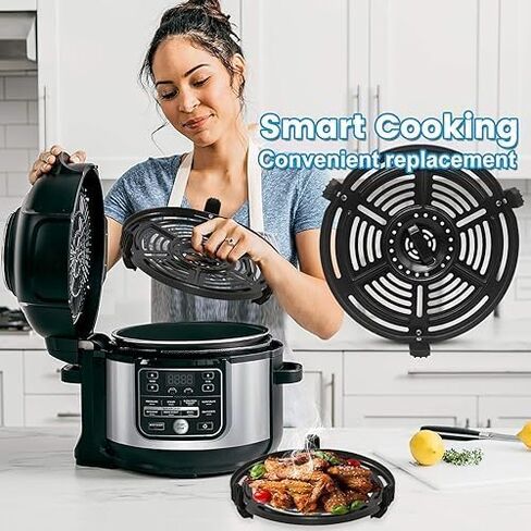 Air Fryer Replacement Parts for Ninja AF101 AF161 AF150 Air Fryer, 8.2'' Round Food Grade Air Fryer Grill Pan Grill Plate Crisper Plate Accessories Tray Rack Compatible Ninja Foodie Pressure Cooker in Saudi Arabia